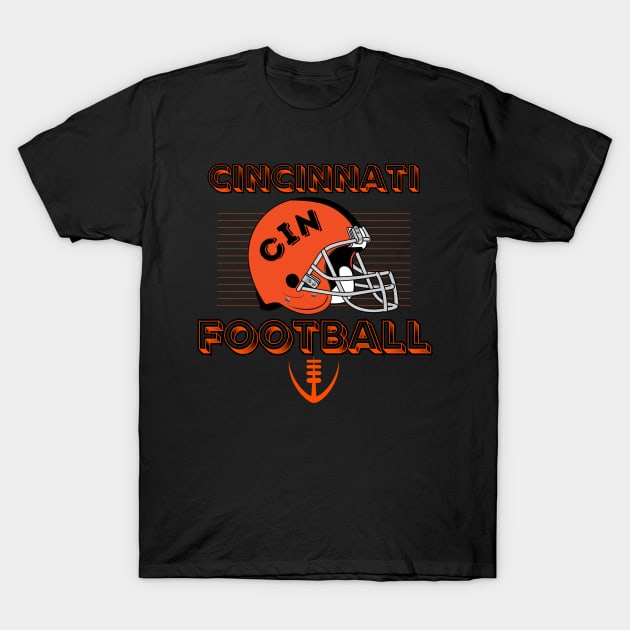 Cincinnati Football Vintage Style T-Shirt by Borcelle Vintage Apparel 